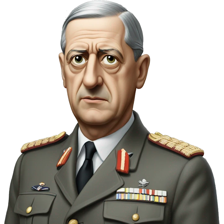 photorealistic serious Charles de Gaulle emoji