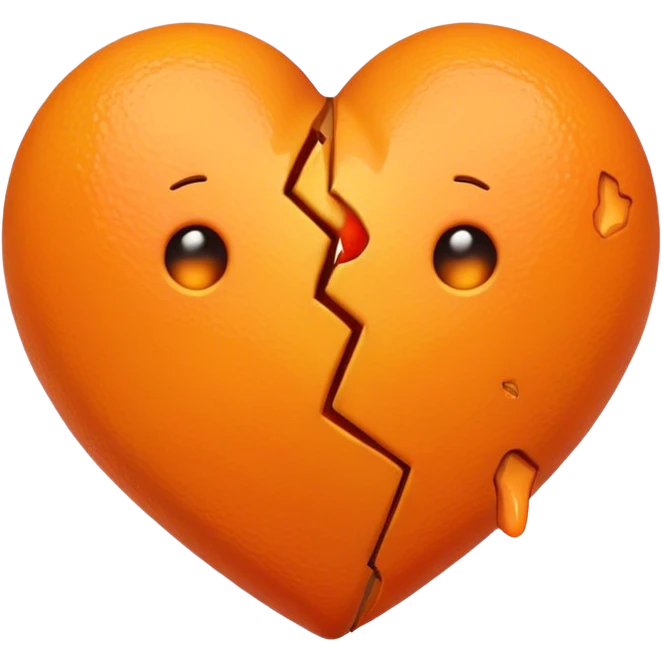 Broken heart orange emoji