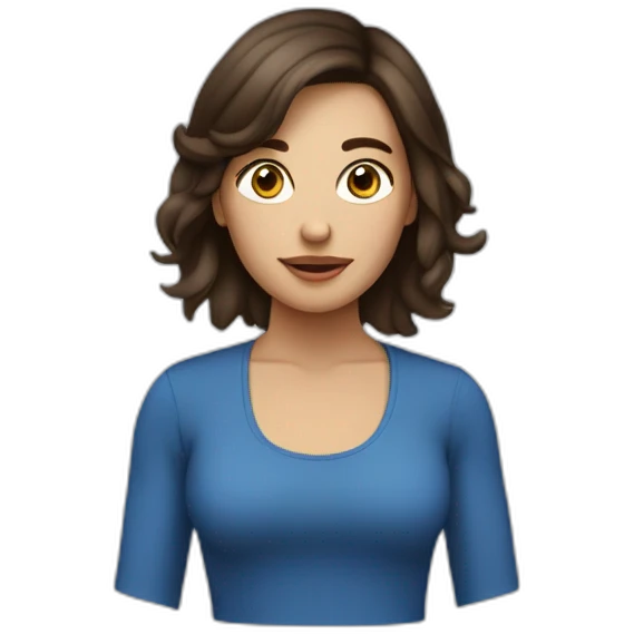 Femme, brune, aux yeux bleus qui fume emoji