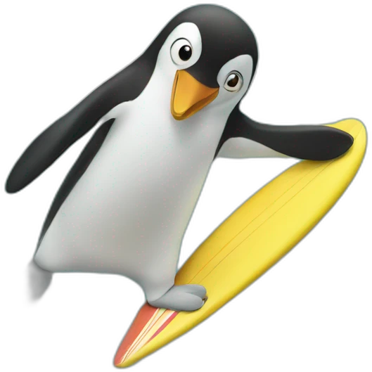 Pingouin qui surf emoji