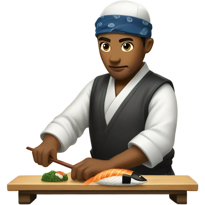 sushi master with bandana emoji