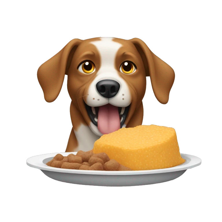 dog eating food emoji