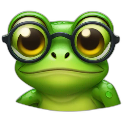 Frog with glasses emoji