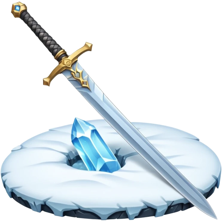 sharp sword in snow, emoji