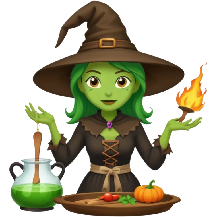 green witch cooking potion emoji