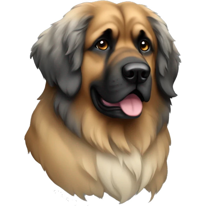 Leonberger dog emoji but grey  emoji