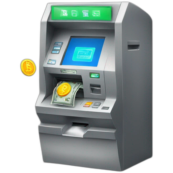 cash machine with cryptocurrency  emoji