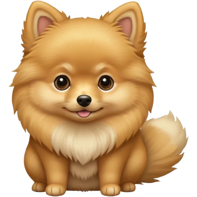 Create a cute tiny golden pomerania small not so furry emoji