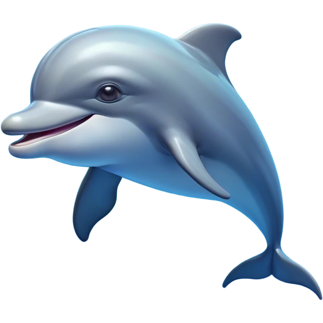 Cinematic Comical Bottlenose Dolphin Portrait Emoji, Head tilted dramatically with an exaggeratedly amused expression, featuring a sleek, shiny glossy body with wide, comically expressive eyes full of playful disbelief and a quirky, animated dorsal fin, Simplified yet hilariously expressive features, highly detailed, glowing with a slightly sassy aquatic glow, high shine, dramatic yet playful, stylized with an air of cheeky marine mischief, soft glowing outline, capturing the essence of a meme-worthy dolphin that looks ready to side-eye its way into viral fame! emoji