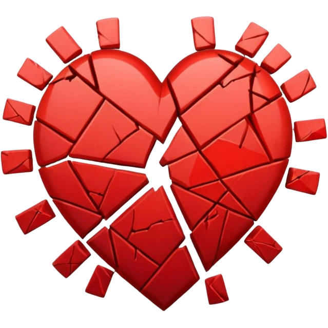 Heart slammed into the ground, cracks  emoji