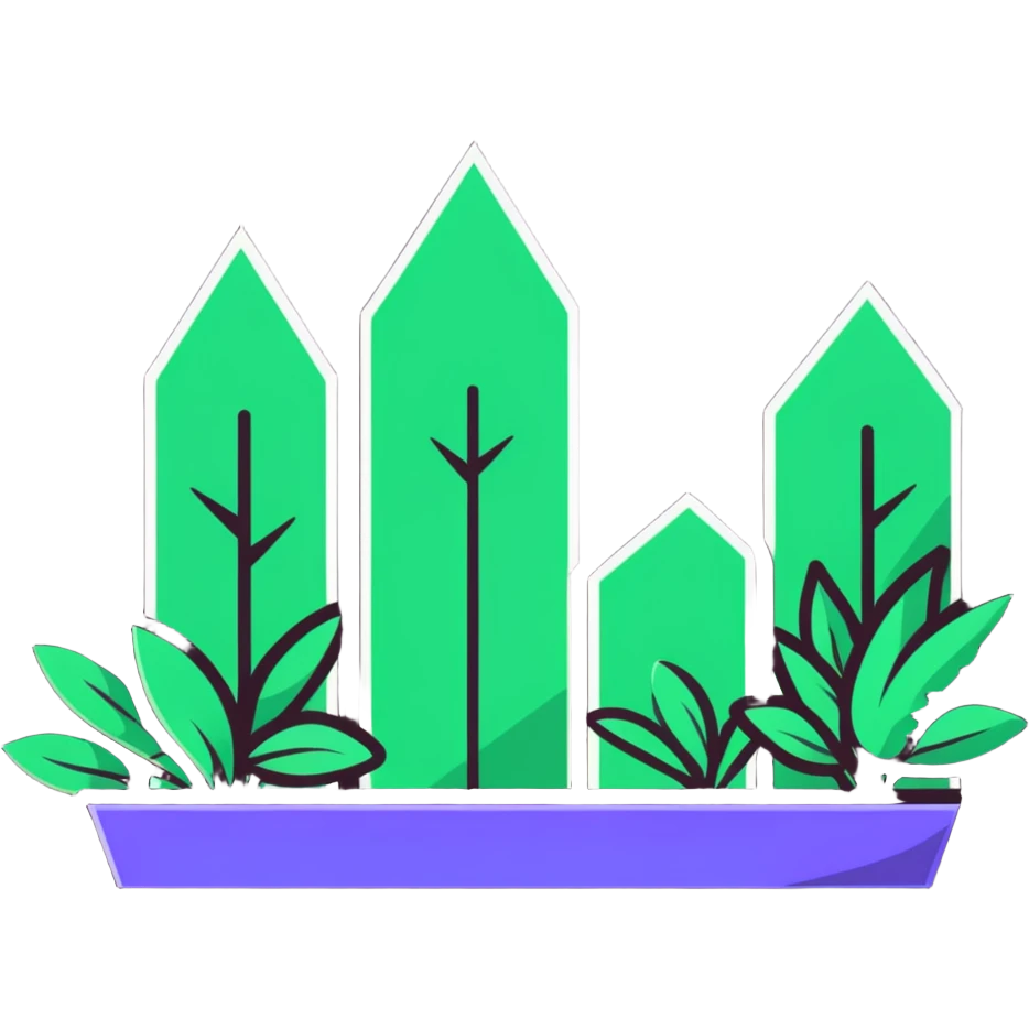 downward arrow surrounded by plants emoji