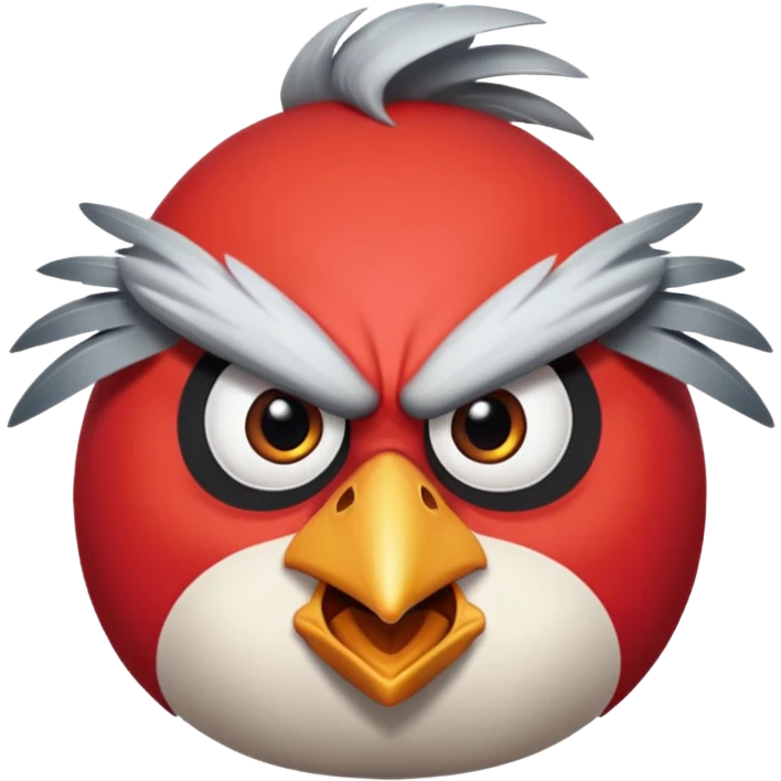 Angry bird in grey different style  emoji