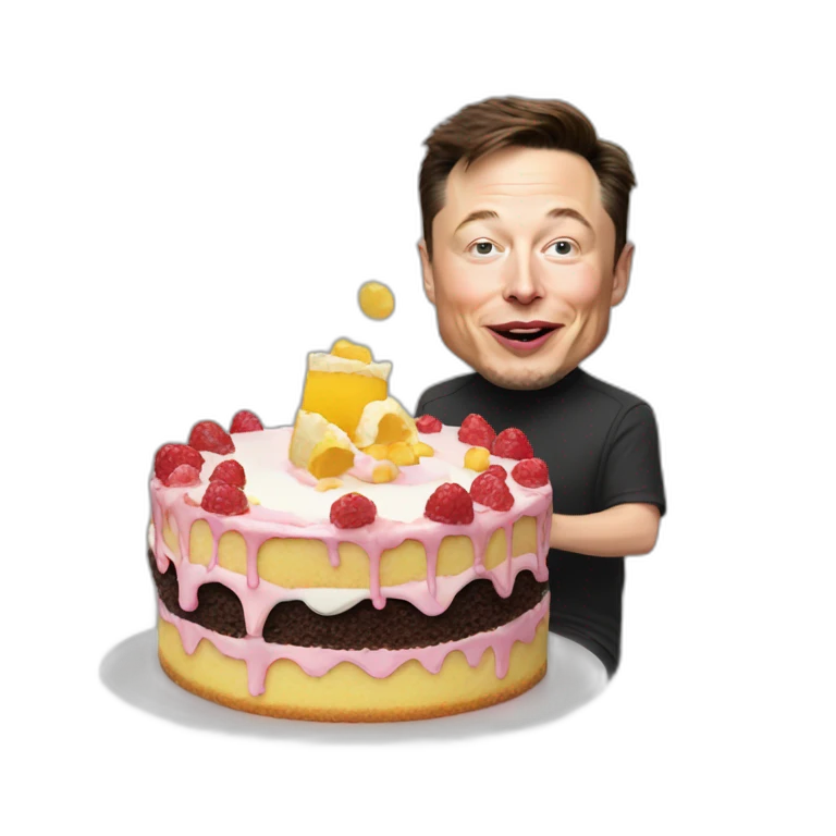 elon musk eating cake emoji