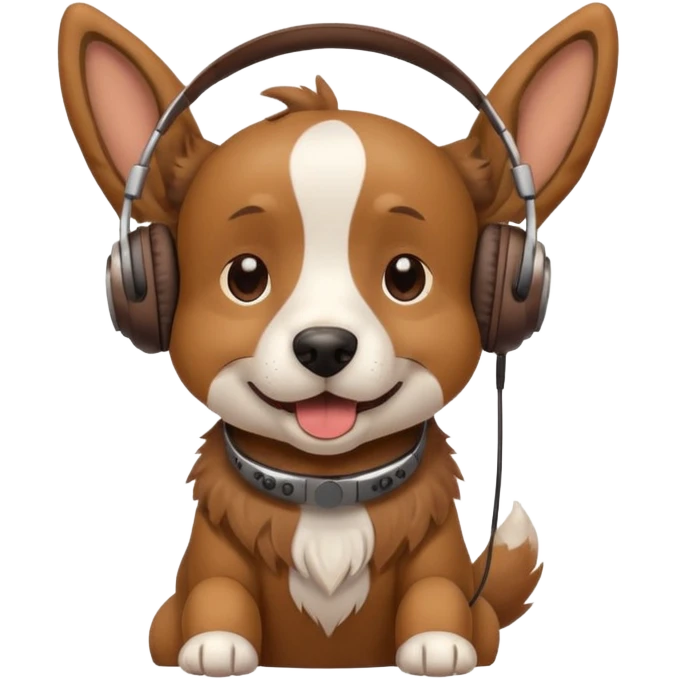 dog wearing headphones emoji