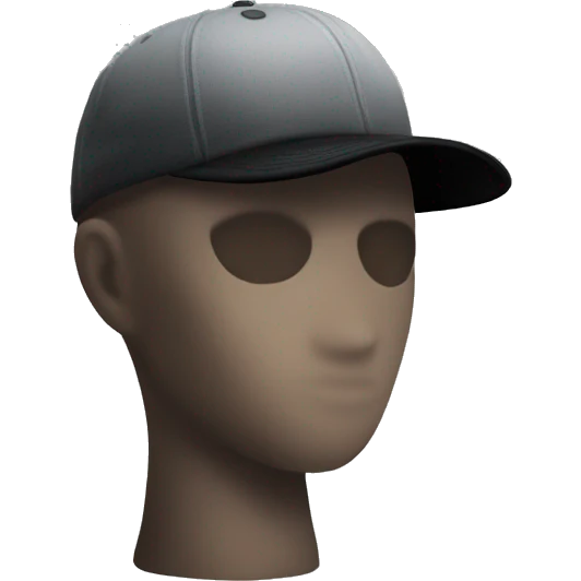 mannequin with black cap, no face emoji