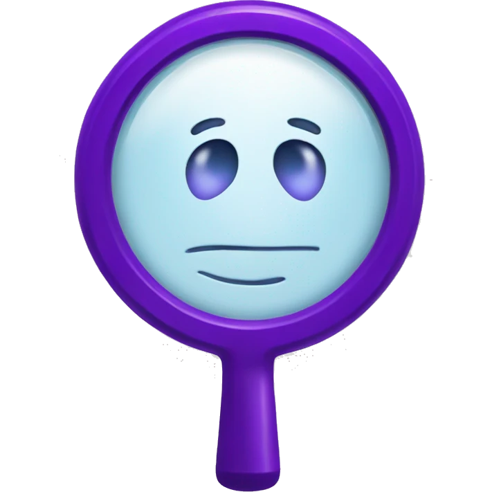 purple magnifying glass emoji