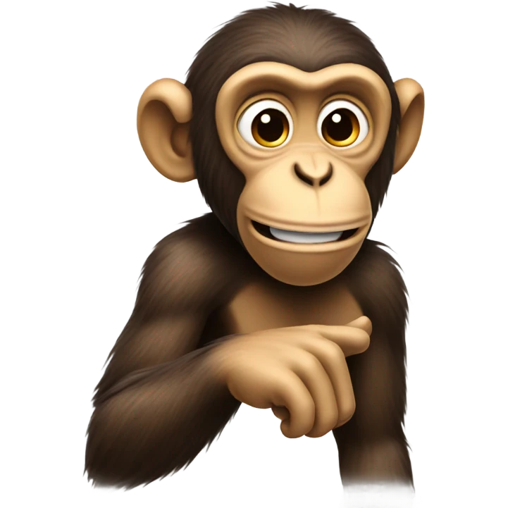 Monkey pointing left emoji