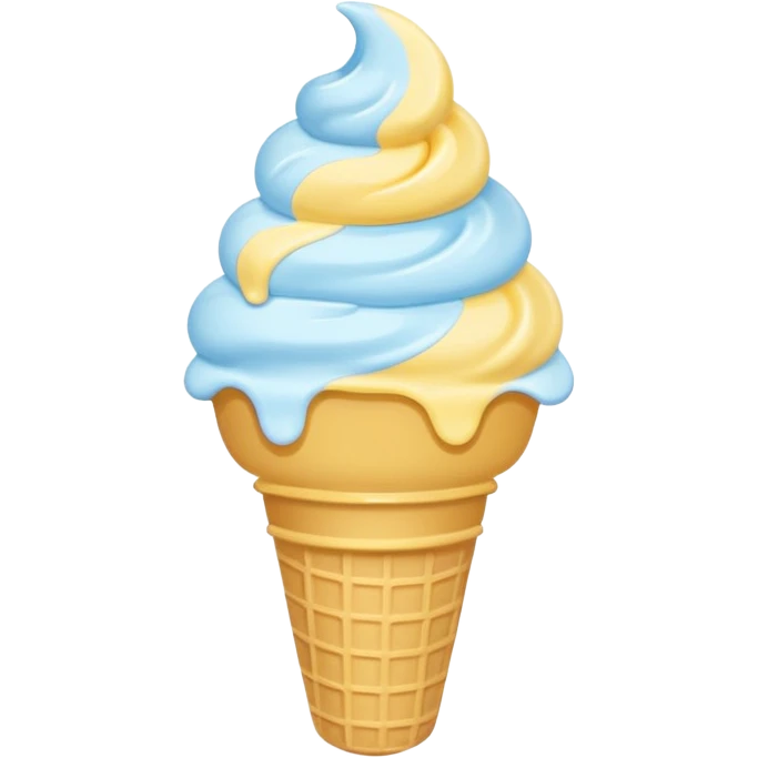Ice cream emoji, pastel blue & yellow palette
Flat vector, minimal, cute emoji style emoji