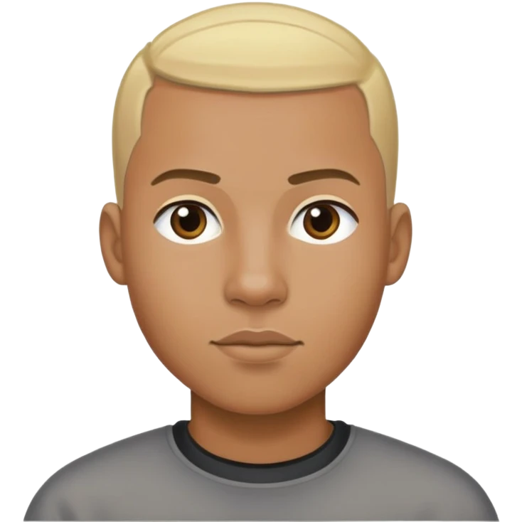 black man with blonde buzz cut hair and blonde eyebrows emoji
