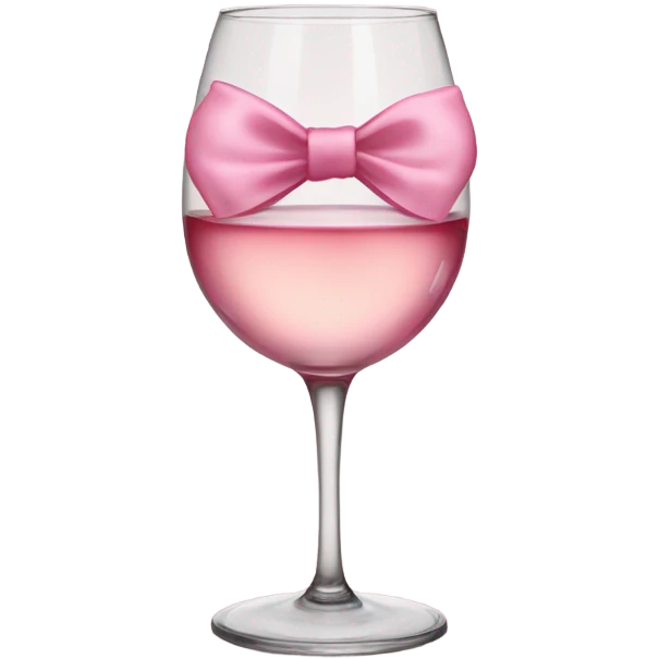 Rose wine glass with pink bow emoji