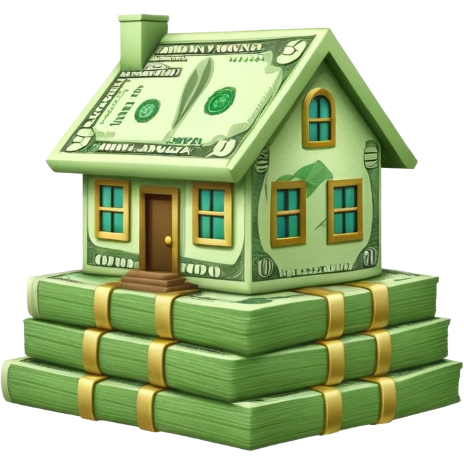 house made out of cash emoji