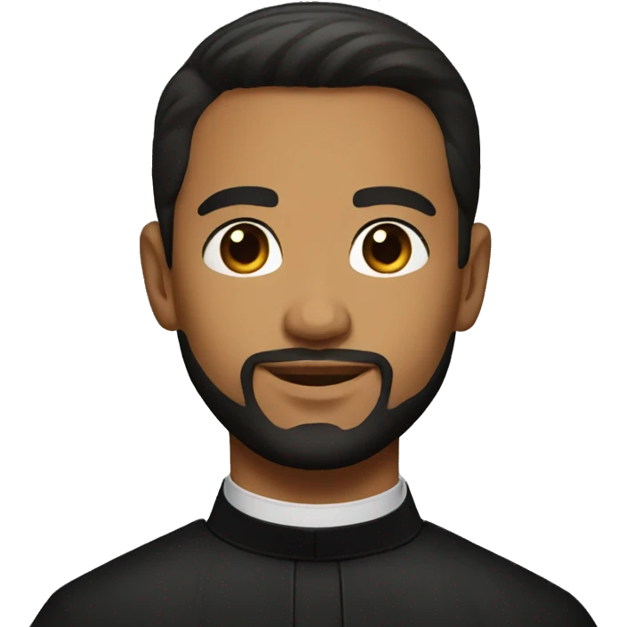 Young catholic priest with beard and black hair emoji