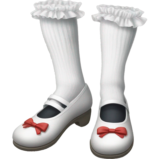 mary jane shoes and frilly white socks emoji