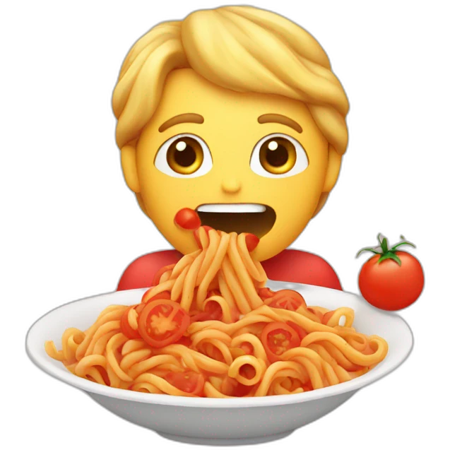 human eating  tomato pasta emoji