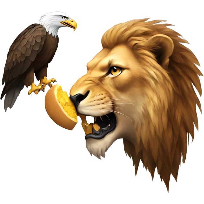 Eagle eating a lion emoji