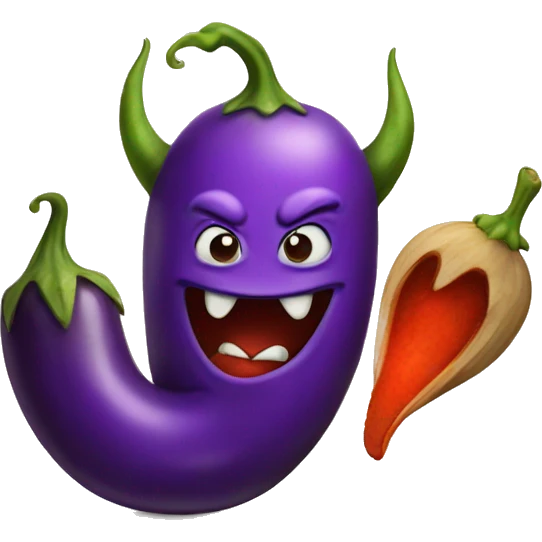 purple devil  with eggplant emoji