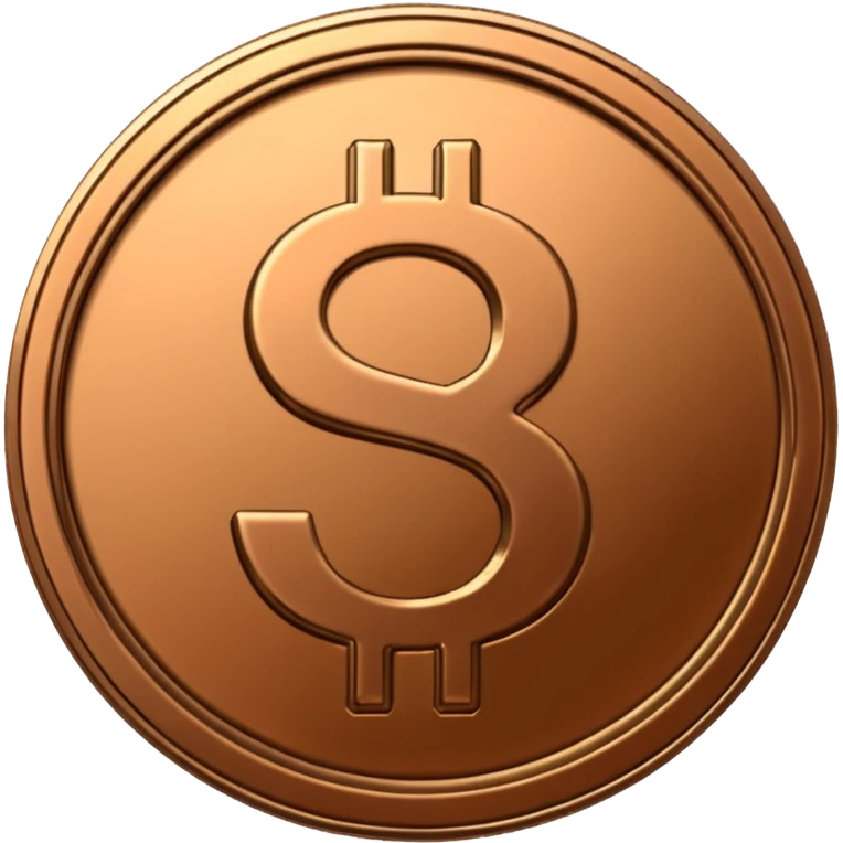 Coin bronze, Dollar sign. emoji