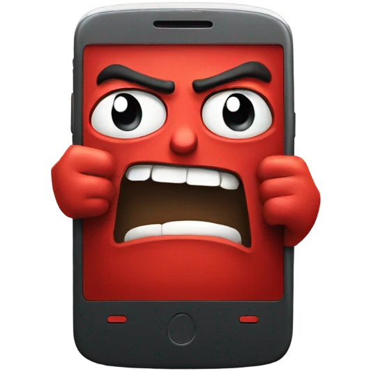 Red smartphone angry  emoji