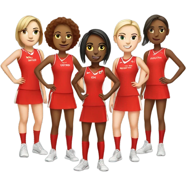Red Devils netball team ladies emoji