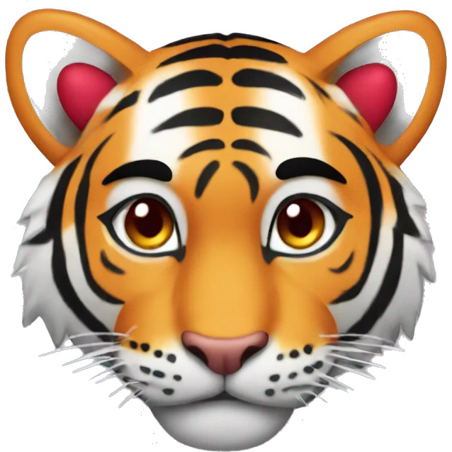 Tiger with hearts emoji