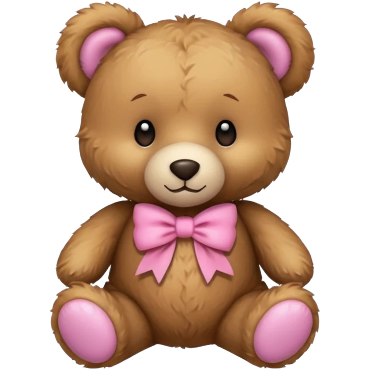 Cute teddy bear with a pink bow. emoji