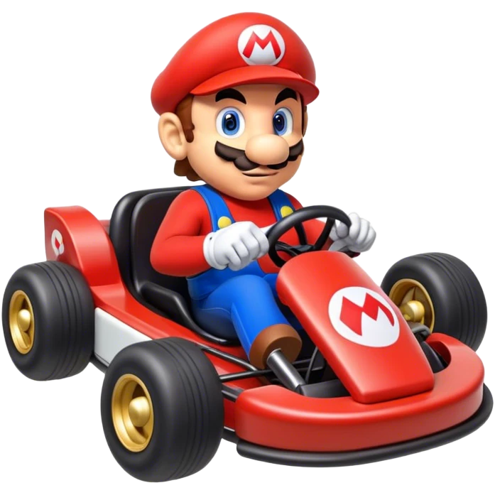 Super Mario driving a kart emoji