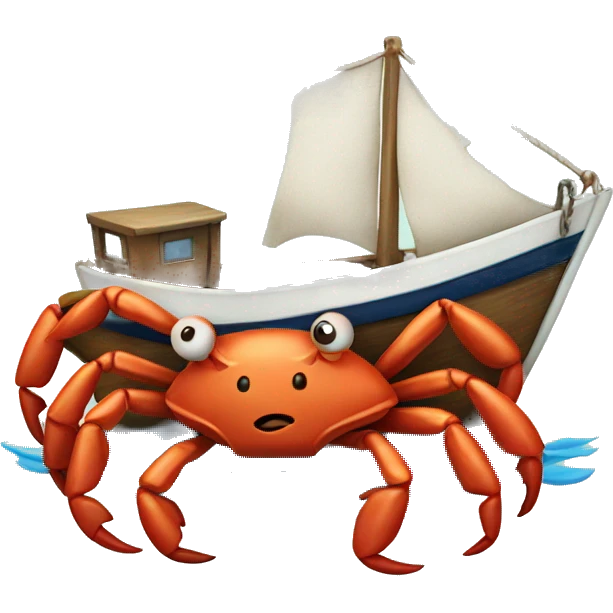 Sailor Crab on a boat emoji