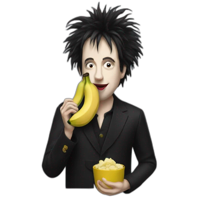 Robert Smith eating banana emoji