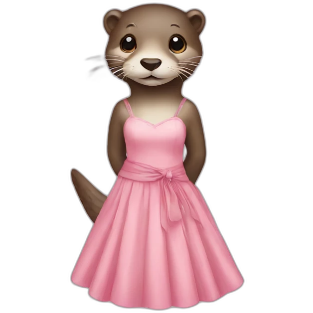 Otter with a dress emoji