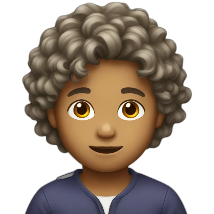 kid with wavy hair emoji
