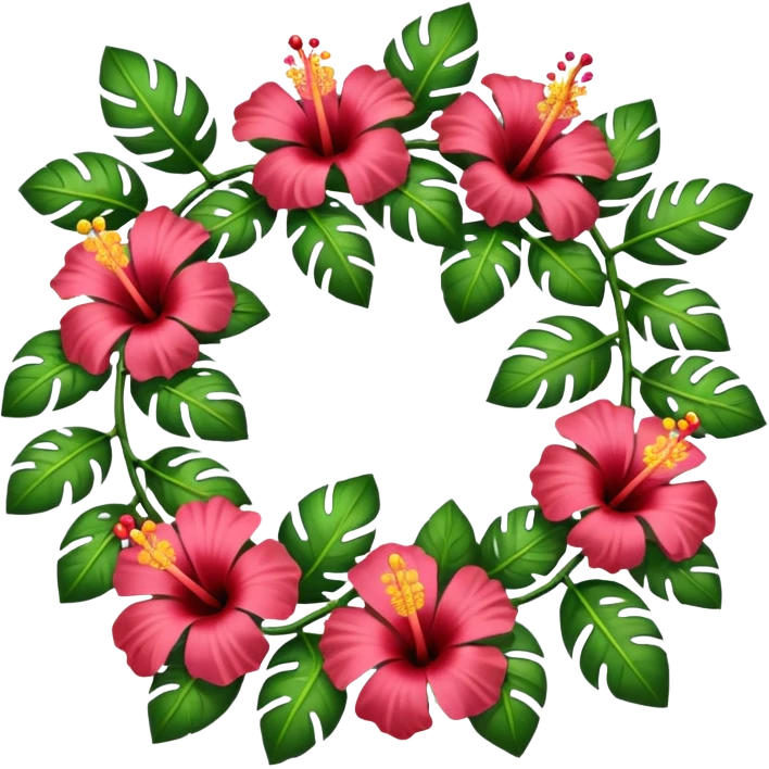 Hibiscus lei emoji