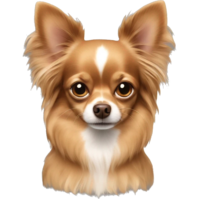 Brown longhaired chihuahua emoji