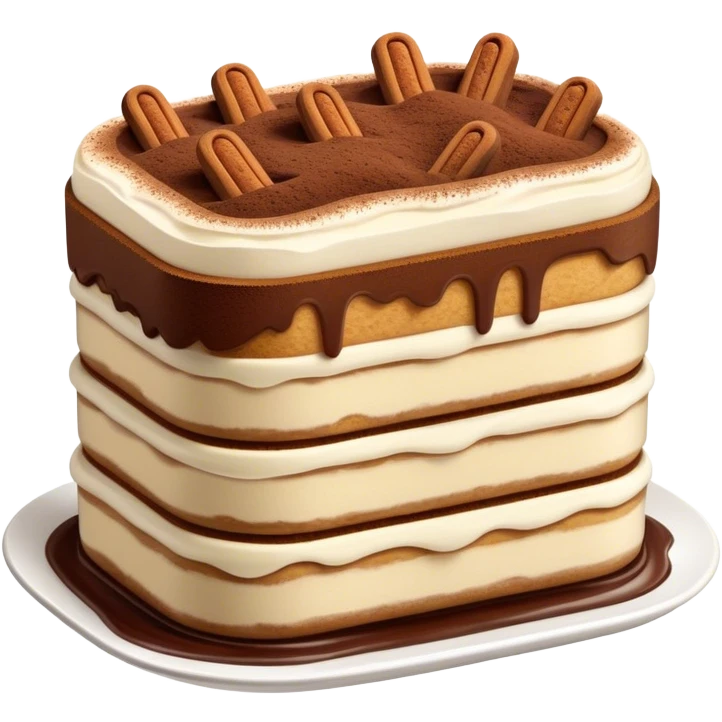 Cinematic Realistic Tiramisu Dessert Emoji, featuring layers of coffee‚Äêsoaked ladyfingers and mascarpone cream dusted with cocoa rendered with delicate textures and warm, inviting lighting. emoji