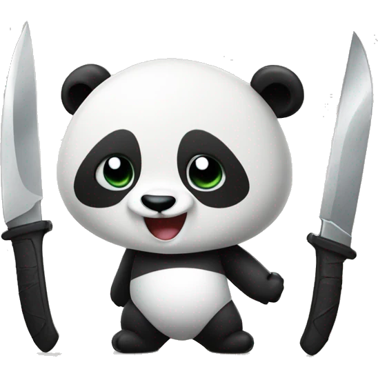 Panda with knifes emoji