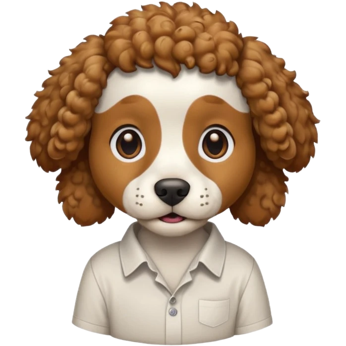 curly dog with shirt emoji