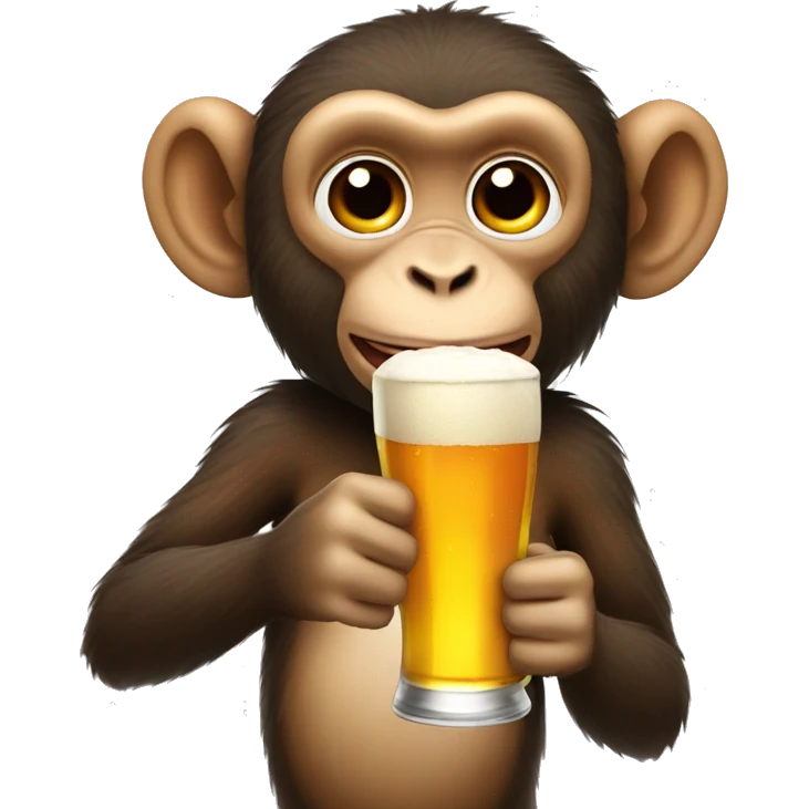 Monkey drinking a beer emoji