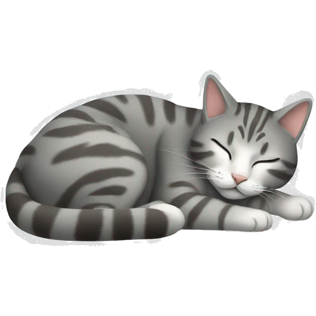 cat sleeping gray tabby emoji