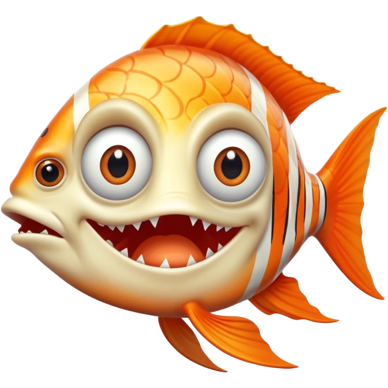 Finding Nemo monster fish with blonde long hair emoji