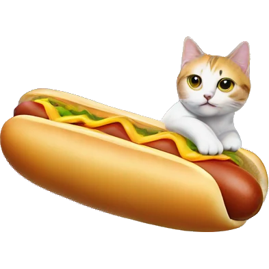 Astronaut cat on a hot dog emoji