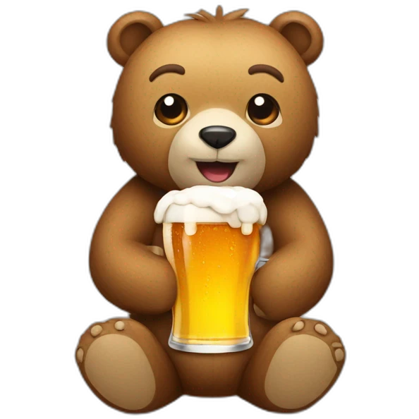 Bear with beer emoji